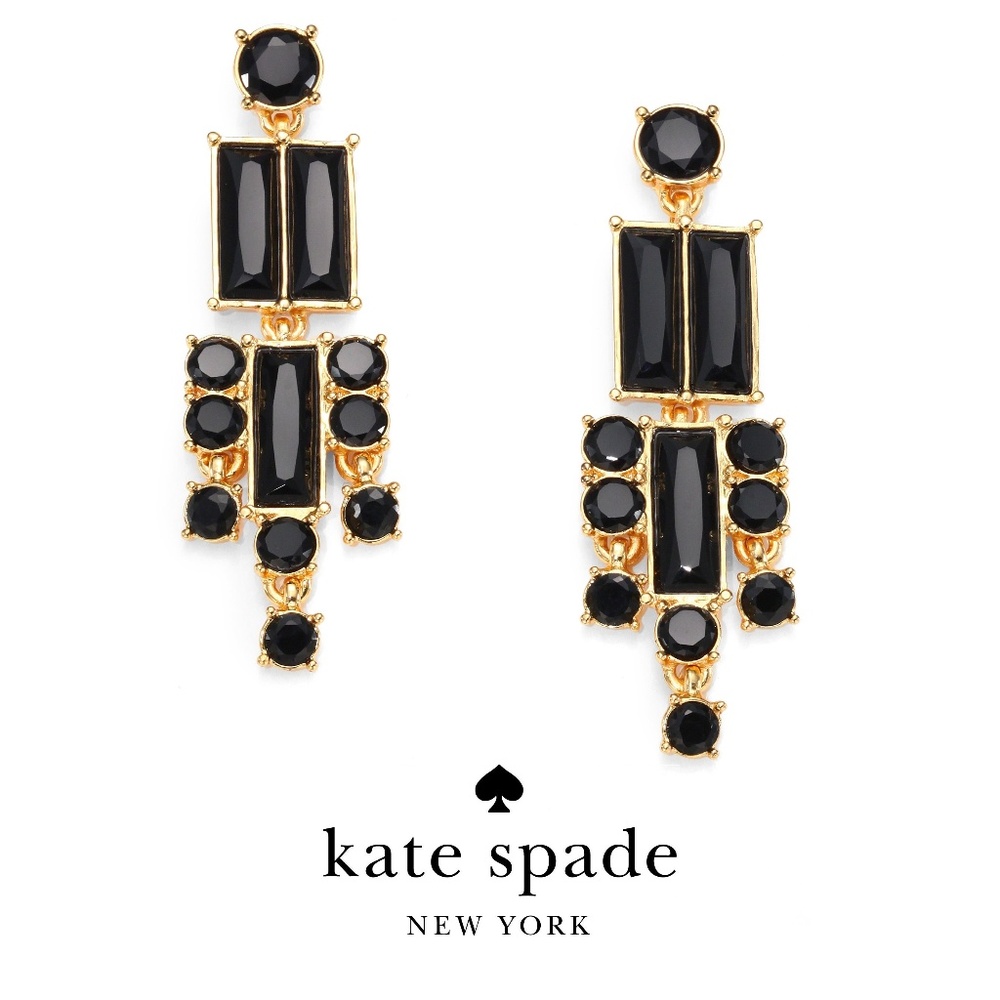 NWT Kate Spade City Skyline Statement Earrings Jet